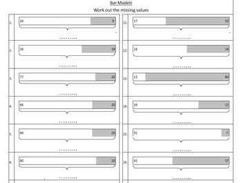 Preview of Math Bar Models - addition and subtraction, maths mastery