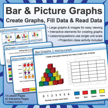 Preview of Bar & Picture Graphs | Creating Graphs, Filling Data & Reading Results | 2.MD.10