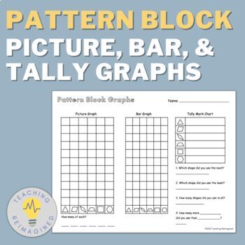 Preview of Bar, Picture, Tally Graphing Worksheet | Pattern Block, Tangram Puzzle