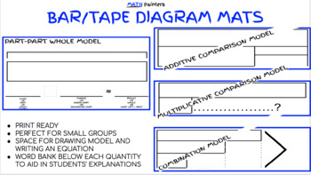 Preview of Bar/Tape/Strip Diagram Mats|Part-part-whole,additive & multiplicative comparison