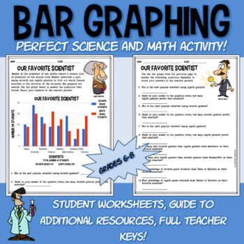 Preview of Bar graphing worksheet DIGITAL & PRINTABLE middle school elementary science math