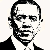 Barack Obama 4-PDFs for print and color sizes 14x14, 21x21