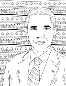 Barack Obama 44th President Coloring Page Black History Month Resource