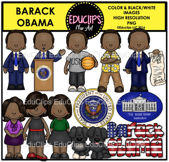 Preview of Barack Obama Clip Art Set {Educlips Clipart}