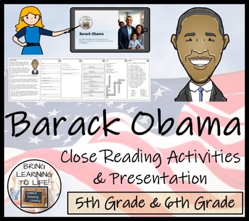 Preview of Barack Obama Close Reading Comprehension Activity | 5th Grade & 6th Grade