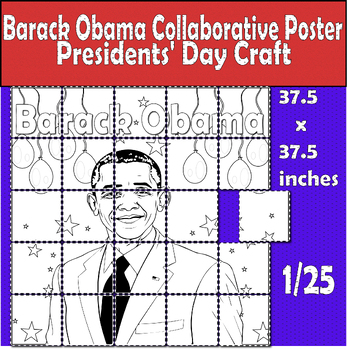 Preview of Barack Obama Collaborative Poster Mural Project, Presidents' Day Craft