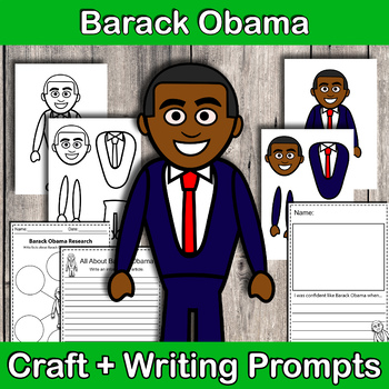 Preview of Barack Obama Craft and Writing Promps Presidents day