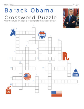 Barack Obama Crossword Puzzle by ARINAS ACADEMY TPT