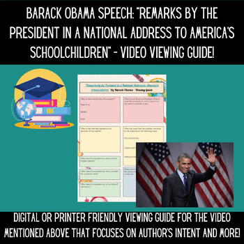 Preview of Barack Obama: Education Speech - Video Viewing Guide!