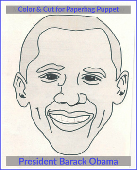 Preview of Barack Obama Face Cut Out for Paperbag Puppet