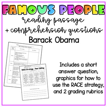 Barack Obama | Reading Passage and Comprehension Questions | TPT