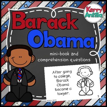 Preview of Barack Obama mini-book and comprehension questions