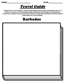 Barbados Worksheet Create your own Travel Guide with WEBQUEST TPT