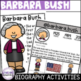 Barbara Bush Biography Activities, Worksheets, Report, and
