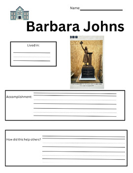 Preview of Barbara Johns Activity