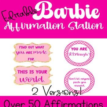 Preview of Barbie Affirmation Station