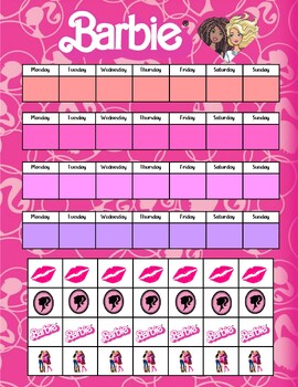 Preview of Barbie Behavior chart