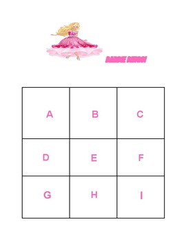 Preview of Barbie Bingo! Learning The Alphabet!