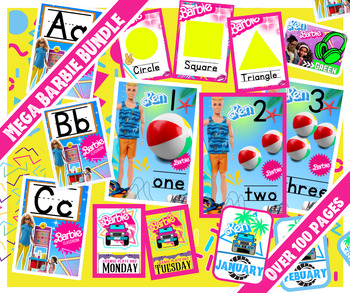 Preview of Barbie Bulletin Boards and  Barbie Classroom Decor Theme Bundle 