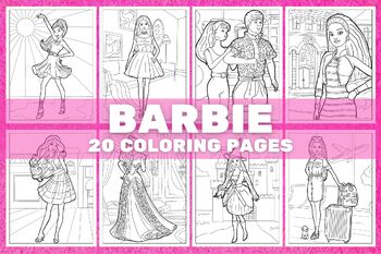 Barbie Coloring Pages for Kids, School Activity, Girls, Boys, Teens