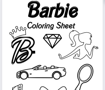 Preview of FREE Barbie Coloring Sheet