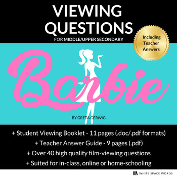 Preview of Barbie - Film Viewing Questions (including teacher answers)