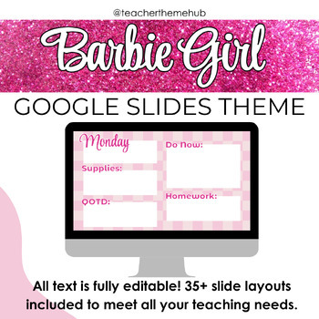 Preview of Barbie Girl - Google Slides Theme