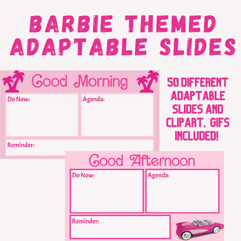 Preview of Barbie Themed  Adaptable  Google Slides Templates