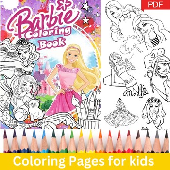 Barbie coloring pages. Printable Print for girls! by afakbocoloris