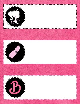 Preview of Barbie cubby tags