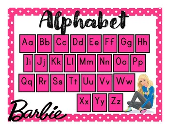 Preview of Barbie tracing letters and numbers