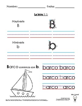 Preview of Barco comienza con b - El Abecedario