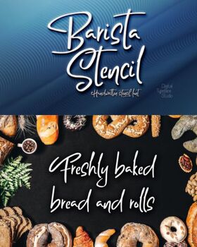 Preview of Barista Stencil Font  | Unleashing Creativity  & Crafting Distinctive Patterns