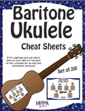 Baritone Ukulele Color-Coded Cheat Sheets
