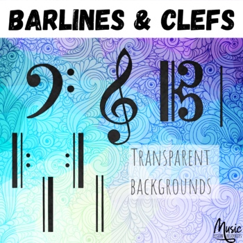 Preview of Barlines and Clefs Clipart Music Notation Symbols Set PNG Images Music Theory