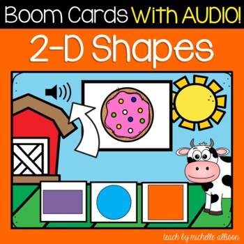 Preview of Shapes | Kindergarten Geometry | Math BOOM Cards WITH AUDIO!