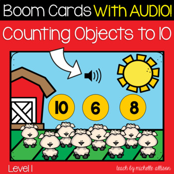Preview of Counting | One to One Correspondence | Math BOOM Cards WITH AUDIO