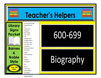 Barnes Noble Style Library Signs 100 To Choose From White