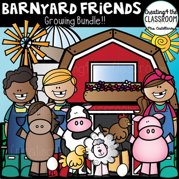 Preview of Barnyard Friends Growing Bundle {Farm Clip art}