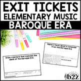 Baroque Musical Era Exit Tickets & Rubrics Editable Elemen