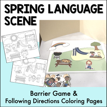 Preview of Spring Language Scenes Coloring Pages for Following Directions