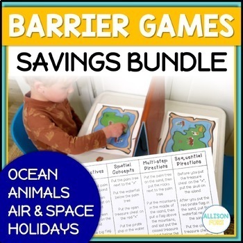 Preview of Barrier Games Bundle Speech Therapy - Speaking and Listening Skills