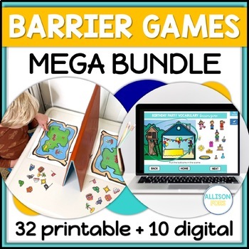 Preview of Barrier Games Mega Bundle Speech Therapy - Speaking and Listening Skills