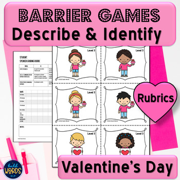 Preview of Valentines Speech Therapy Activity Barrier Vocabulary Games with Rating Rubrics