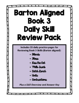 Preview of Daily Skill Review Pack (Barton Book 3 Aligned)