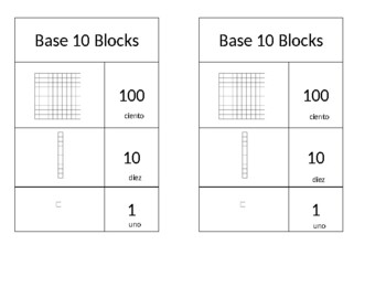 Preview of Base 10 Block ESL Cheat Sheet