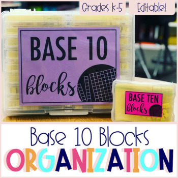 Base Ten Block Labels (4x6 photo storage containers) by MrsCallsCampers