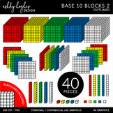 Base 10 Blocks Clipart Set 2 - Outlined