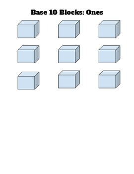 Preview of Base 10 Blocks: Ones and Tens Manipulatives