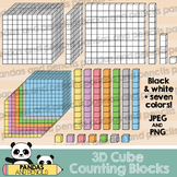 FREE Math Clip Art - Counting Blocks 3D Cubes: 1 to 1,000 